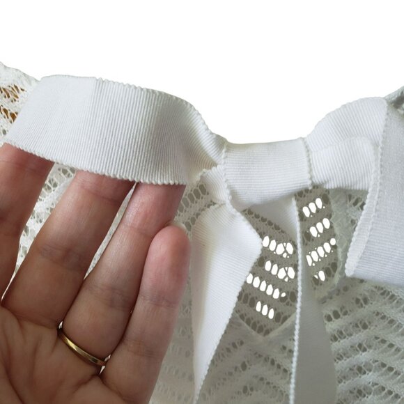 Laundry by Shelli Segal White Sheer Mesh Long Sleeve Swim Cover Up Top Shirt 10 - Picture 9 of 9